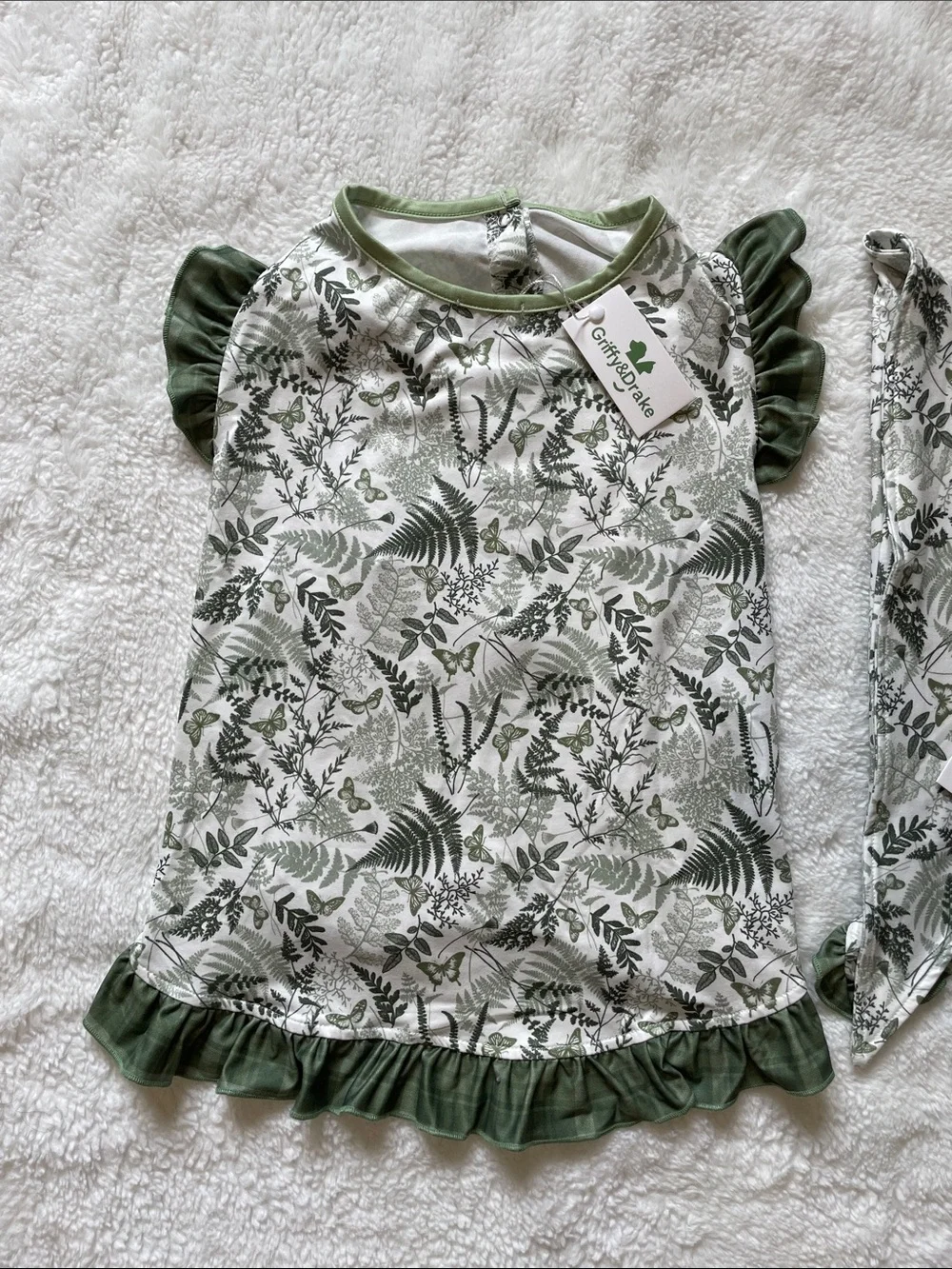 Leaf & Butterfly Ruffle Pet Shirt and Bandana Bundle